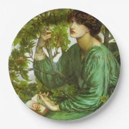 Frau in Green (The Day Dream) (von D.G. Rosetti) Pappteller