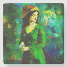 Frau in Hut Steinuntersetzer