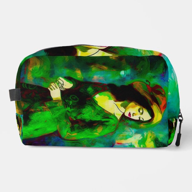 Frau in Hut Waschbeutel (Vorderseite)