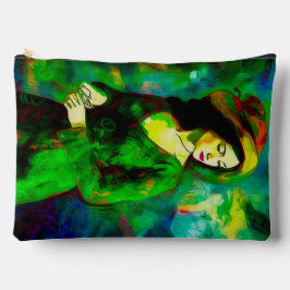 Frau in Hut Zubehörtasche