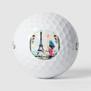 Frau in Partien Golf Balls Eiffel Tower Geschenk Golfball