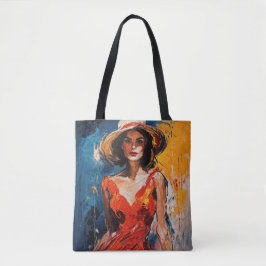 Frau in Red Cocktail Dress Tasche