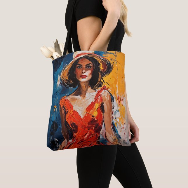 Frau in Red Cocktail Dress Tasche (Von Nahem)