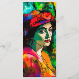 Frau in Red Hat Menükarte