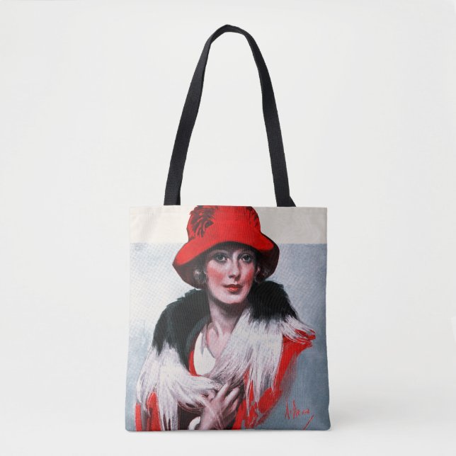 Frau in Red Hat Tasche (Vorderseite)