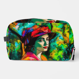 Frau in Red Hat Waschbeutel