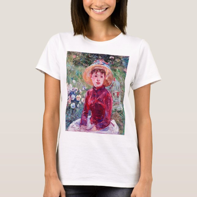 Frau in Rot, Berthe Morisot T-Shirt (Vorderseite)