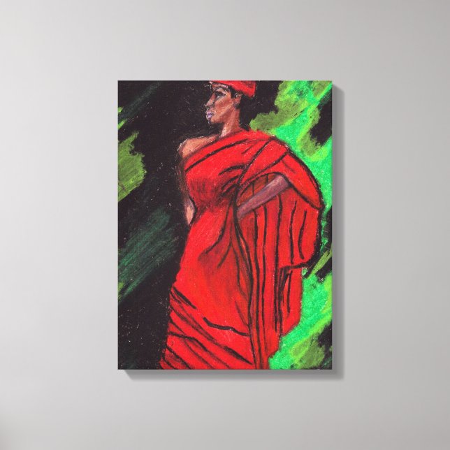 FRAU IN ROTER LEINWAND (Vorderseite)