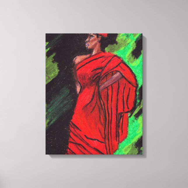 FRAU IN ROTER LEINWAND (Vorderseite)