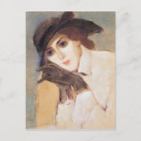 Frau in schwarzen Handschuhen