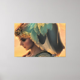 Frau in Wart: Stretchierte Canvas Print Leinwanddruck