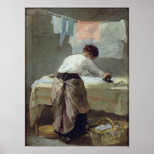 Frau Ironing Poster (Vorne)