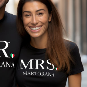 FRAU Italienische Flagge Herz Persönlicher Nachnam Tri-Blend Shirt