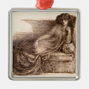 Frau Jane Morris Reclining auf einem Sofa Ornament Aus Metall