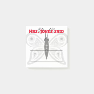 Frau Jones sagte Post-It Notes Klebezettel