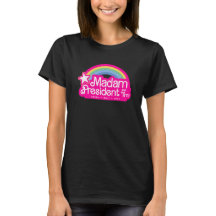 Frau Kamala Harris T - Shirt rosa Regenbogen