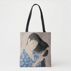 Frau kämmt ihr Haar von Hashiguchi Goyo  Tasche