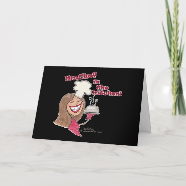 Frau Koch in der Küche Karte (Vorderseite)