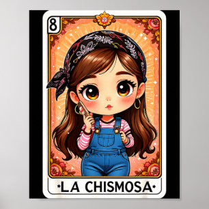 Frau la chismosa Fiesta Vintage-Karte lustig Poster
