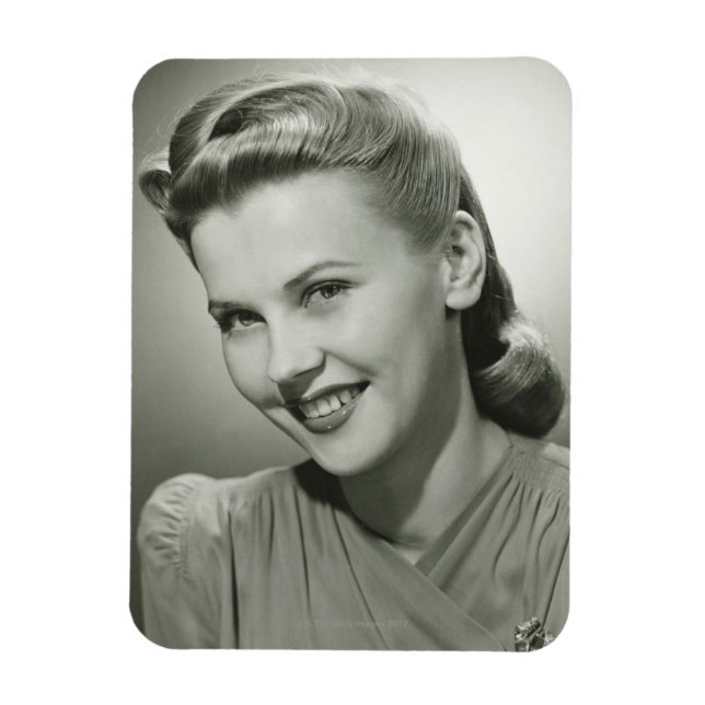 Frau lächeln 2 magnet (Vertikal)