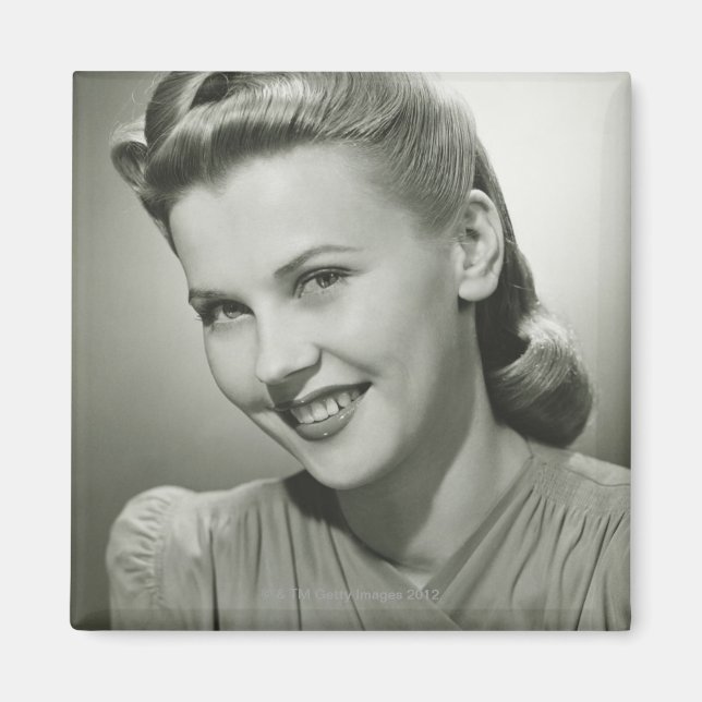 Frau lächeln 2 magnet (Vorne)