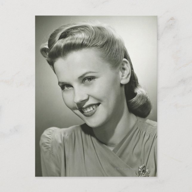 Frau lächeln 2 postkarte (Vorderseite)