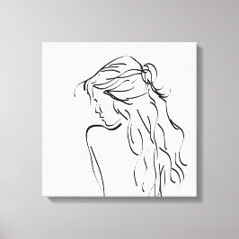 Frau Lady Girl Zeichnend Leinwanddruck