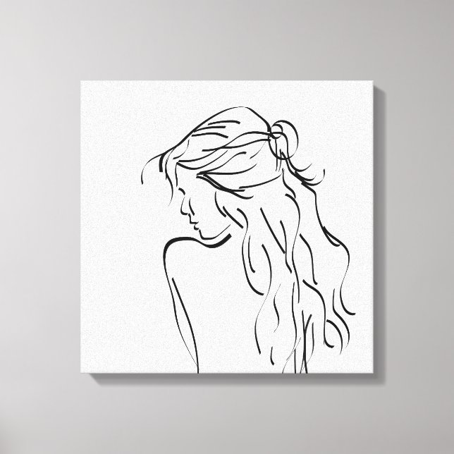 Frau Lady Girl Zeichnend Leinwanddruck (Vorderseite)