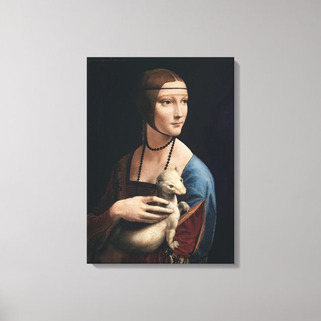 Frau Leonardo da Vincis mit Ermine (ca. 1490) Leinwanddruck (Vorderseite)
