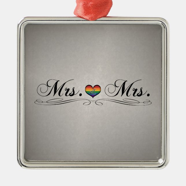 Frau Lesbian Pride Typografy Design Silbernes Ornament (Vorne)