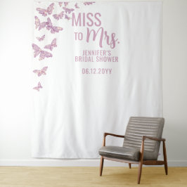 Frau Lila Gold Butterfly Bridal Backdrop Wandteppich