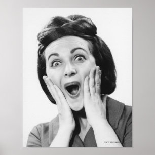 Frau macht Gesicht Poster