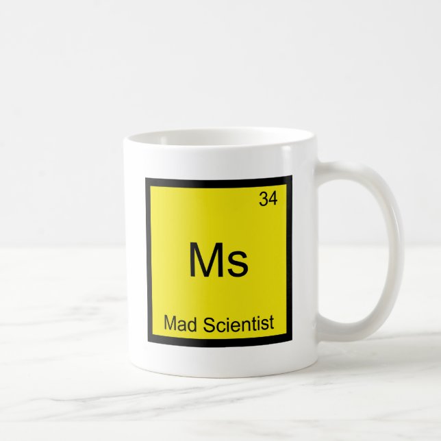 Frau Mad Scientist Funny Chemistry Element Symbol Kaffeetasse (Rechts)