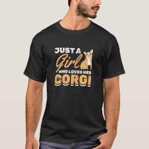 Frau Mädchen, das ihren Corgi Haustierbesitzer Hun T-Shirt