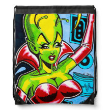 Frau Mars™ im Labrador Drawstring Bag