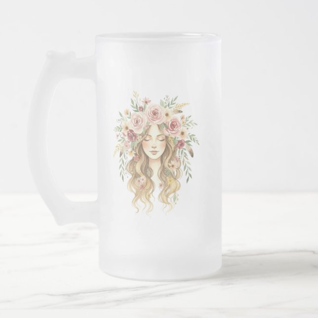 Frau Mattglas Bierglas (Links)
