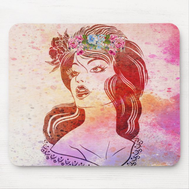Frau Maus Pad Mousepad (Vorne)