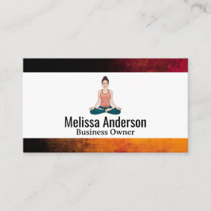 Frau meditierend   Yoga-Position Visitenkarte