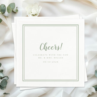 Frau Minimalistisch Wedding Modern Sage Green Serviette