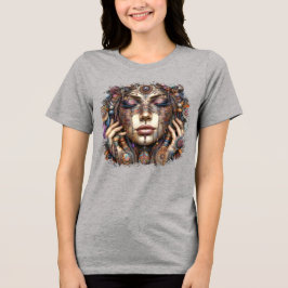 Frau mit aufwändiger, im Stammesalter Inspiriert O Tri-Blend Shirt