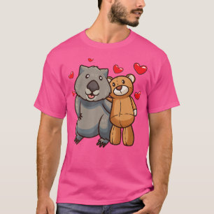 Frau mit ausgestopften Tieren und Herz T-Shirt