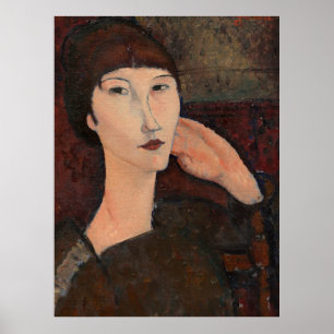 Frau mit bangfarbenem Haar von Amedeo Modigliani Poster