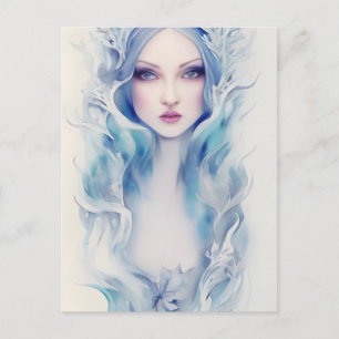Frau mit blauem Haar Postkarte