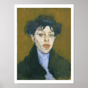 Frau mit blauem Scarf, c.1912 (Öl auf Leinwand) Poster