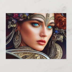 Frau mit blauen Augen Postkarte