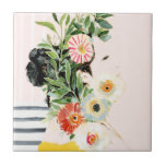 Frau mit Blume Fliese<br><div class="desc">Grow your own Way I by Victoria Borges. | 138523GG</div>