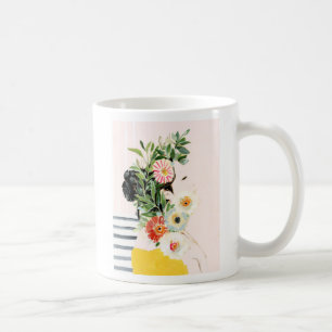 Frau mit Blume Kaffeetasse