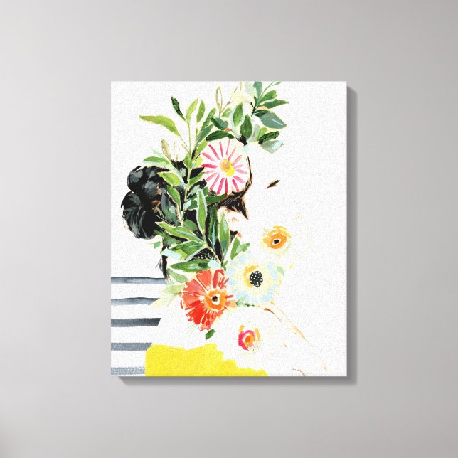 Frau mit Blume Leinwanddruck (Vorderseite)