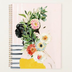 Frau mit Blume Planer