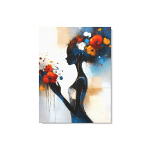 Frau mit Blumen Leinwanddruck